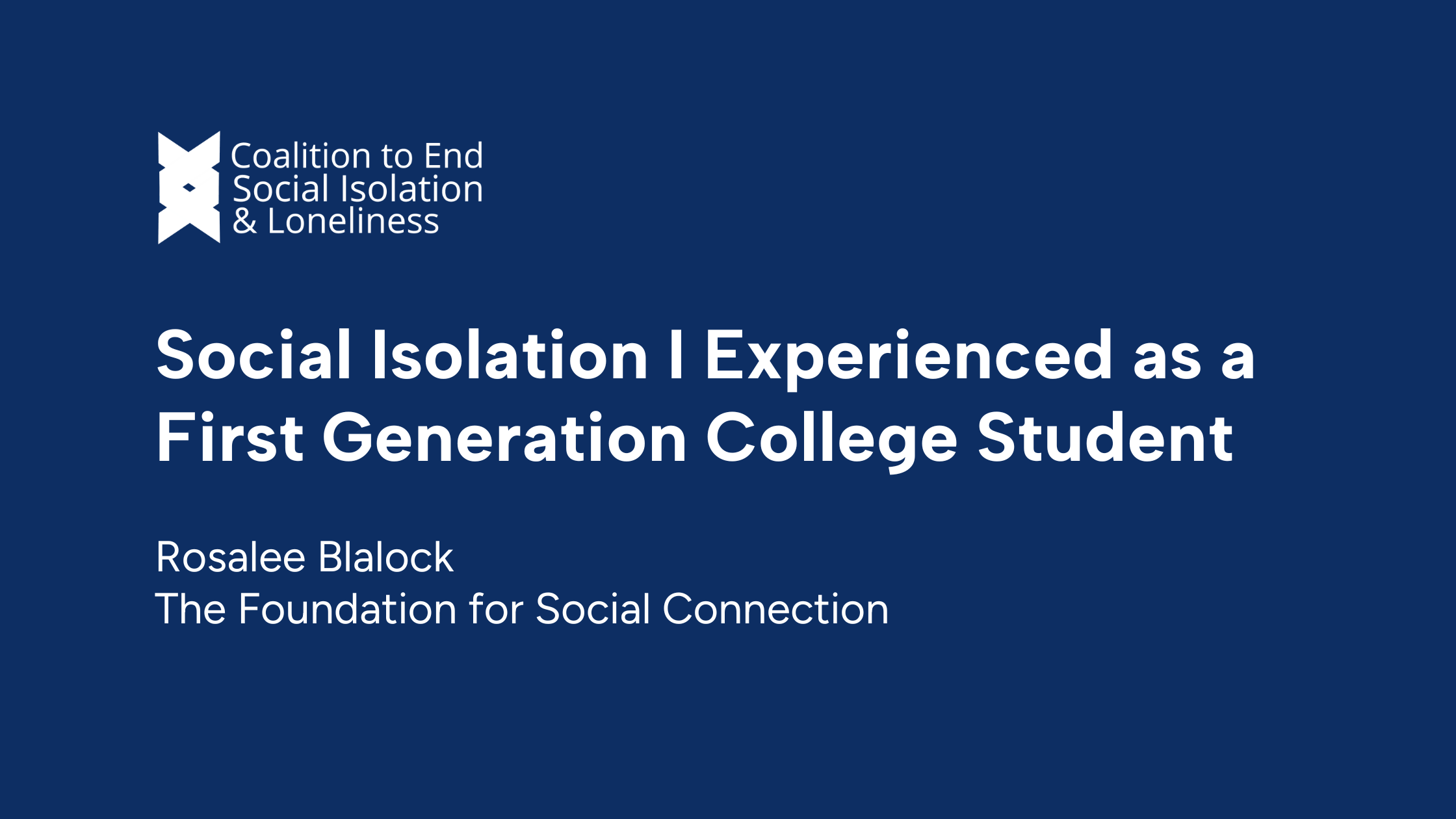 Social Isolation I Experienced as a First Generation College Student