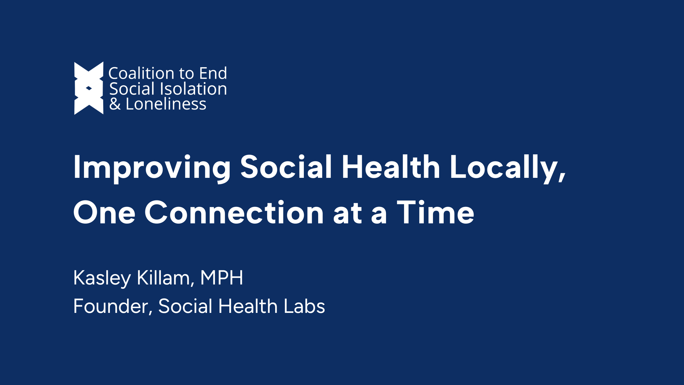 Improving Social Health Locally, One Connection at a Time