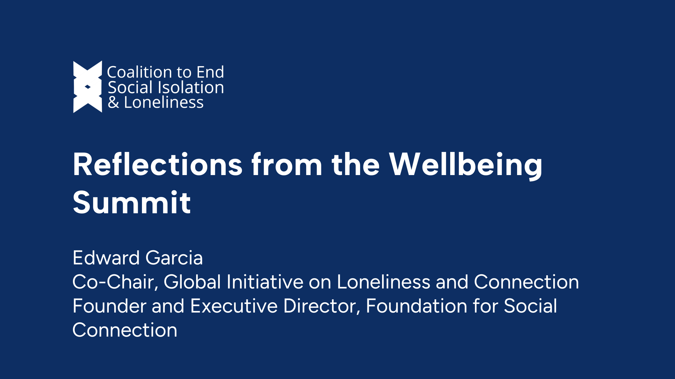 Reflections from the Wellbeing Summit