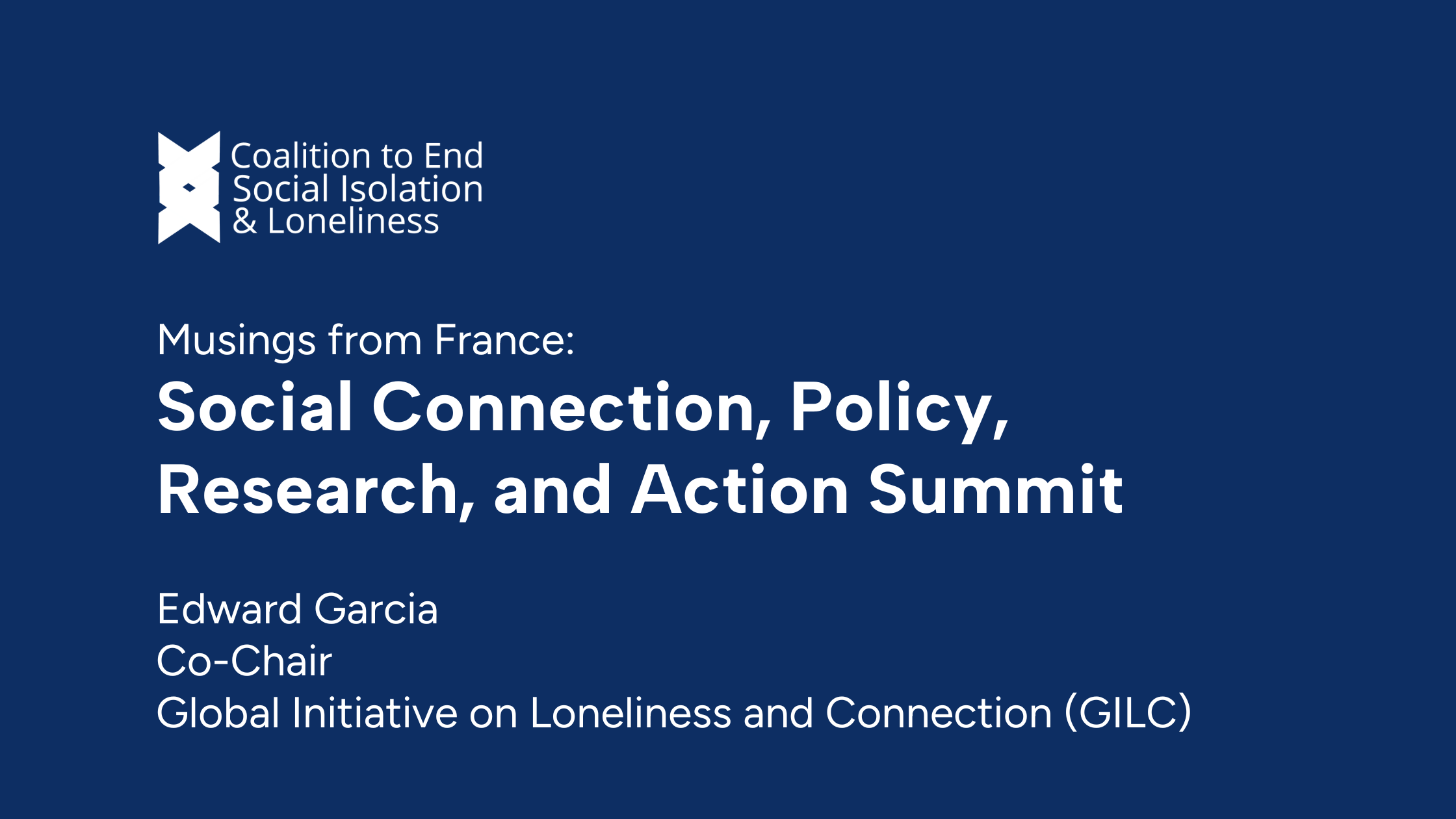 Reflections on the First French Action Summit on Social Isolation